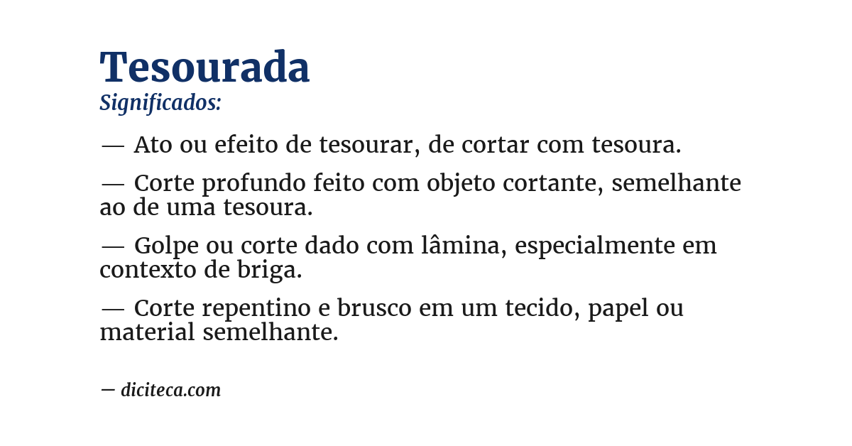 Significado de tesourada