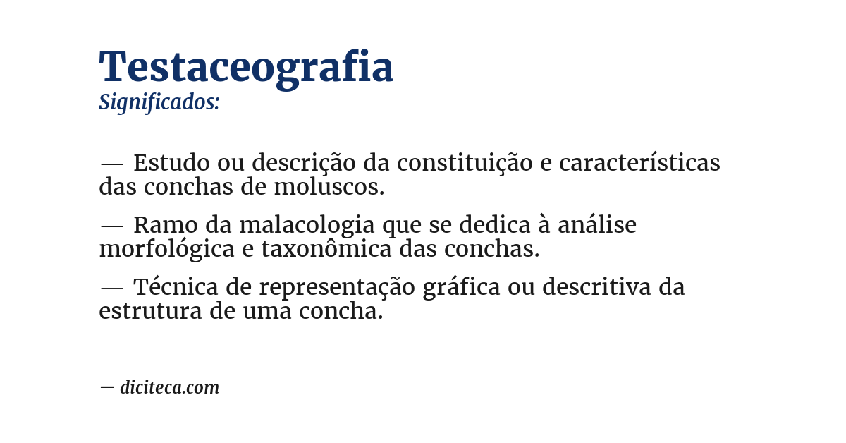 Significado de testaceografia