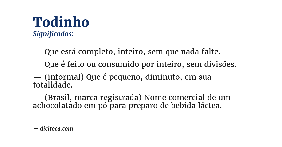 Significado de todinho