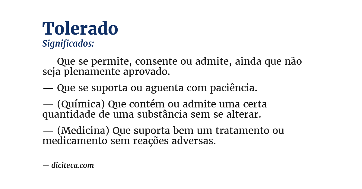 Significado de tolerado