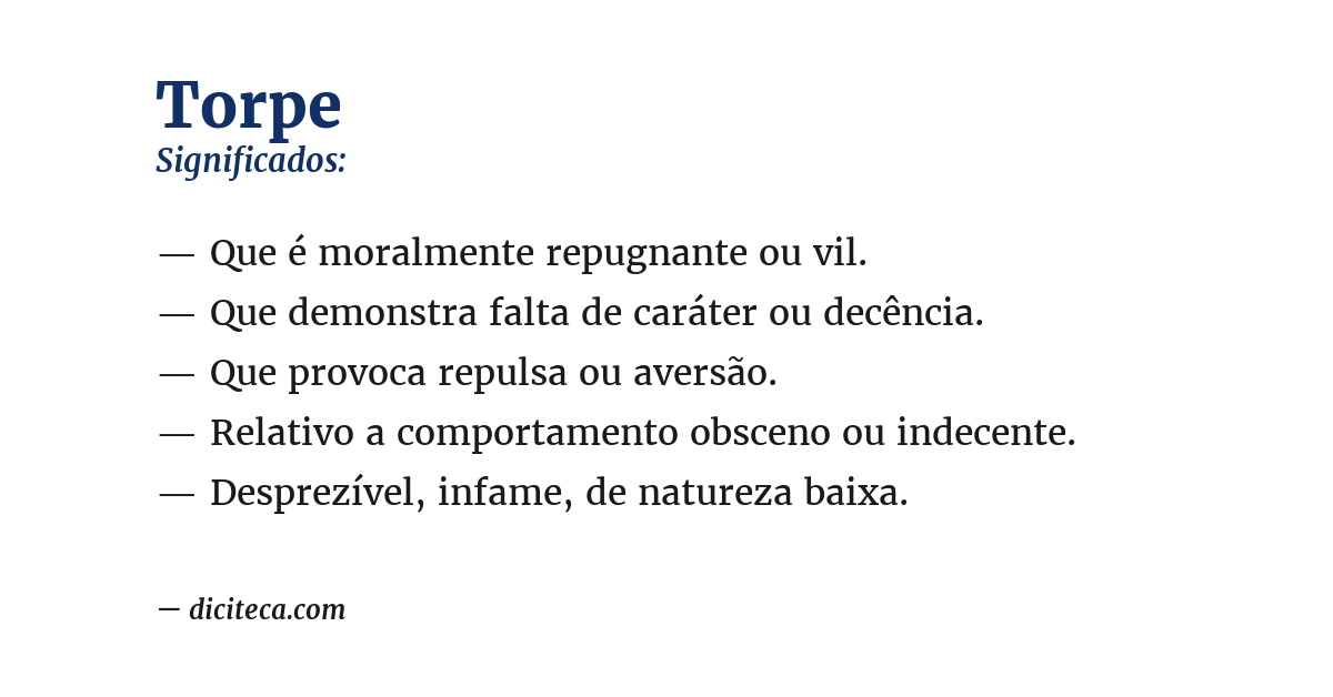 Significado de torpe