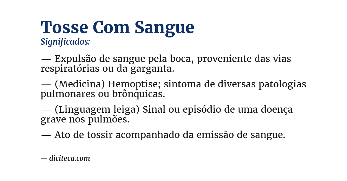 Significado de tosse com sangue
