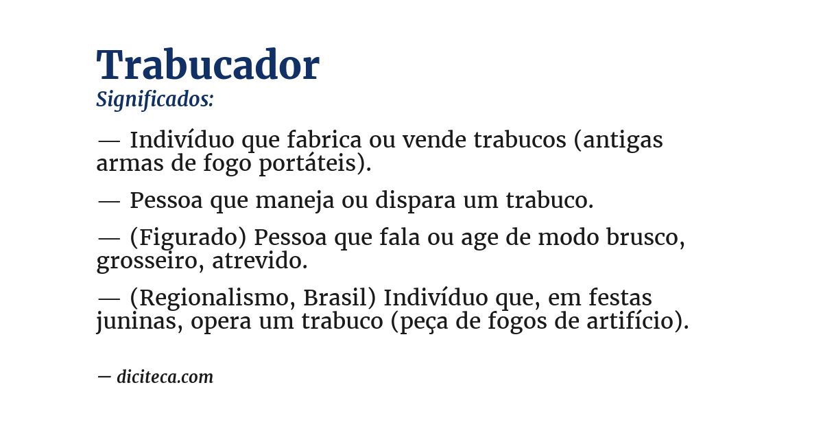 Significado de trabucador