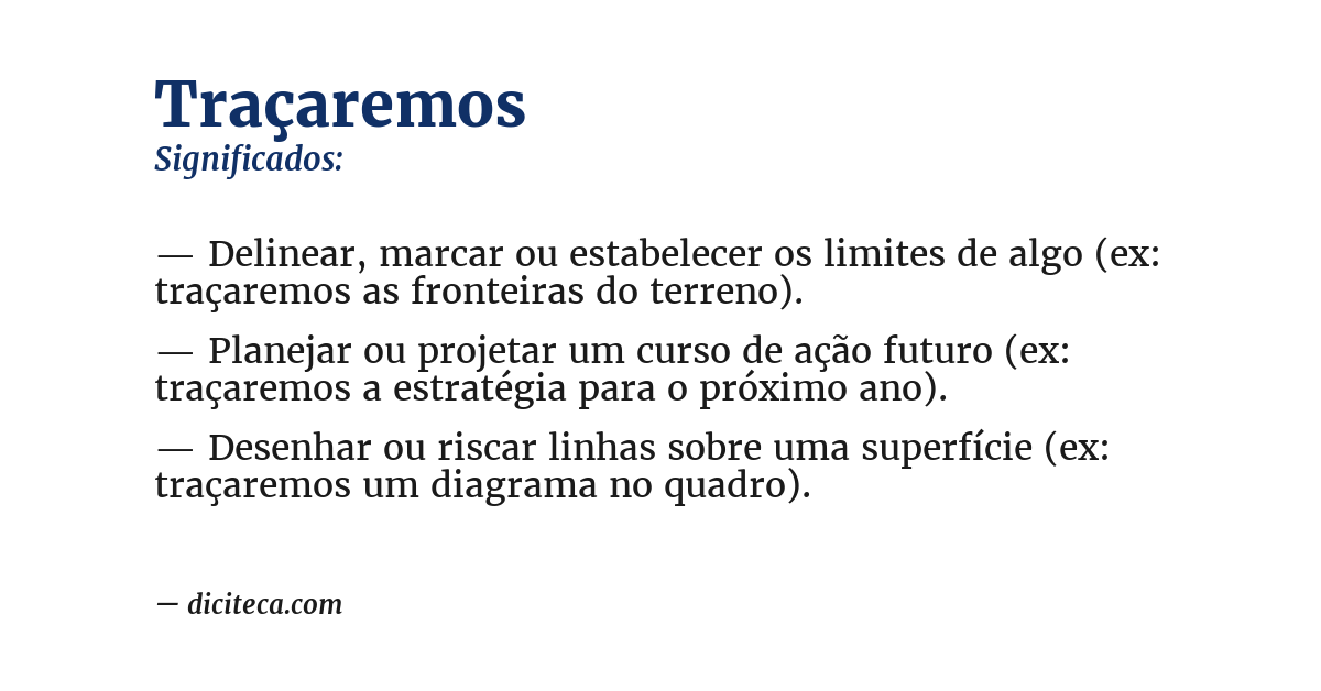 Significado de traçaremos