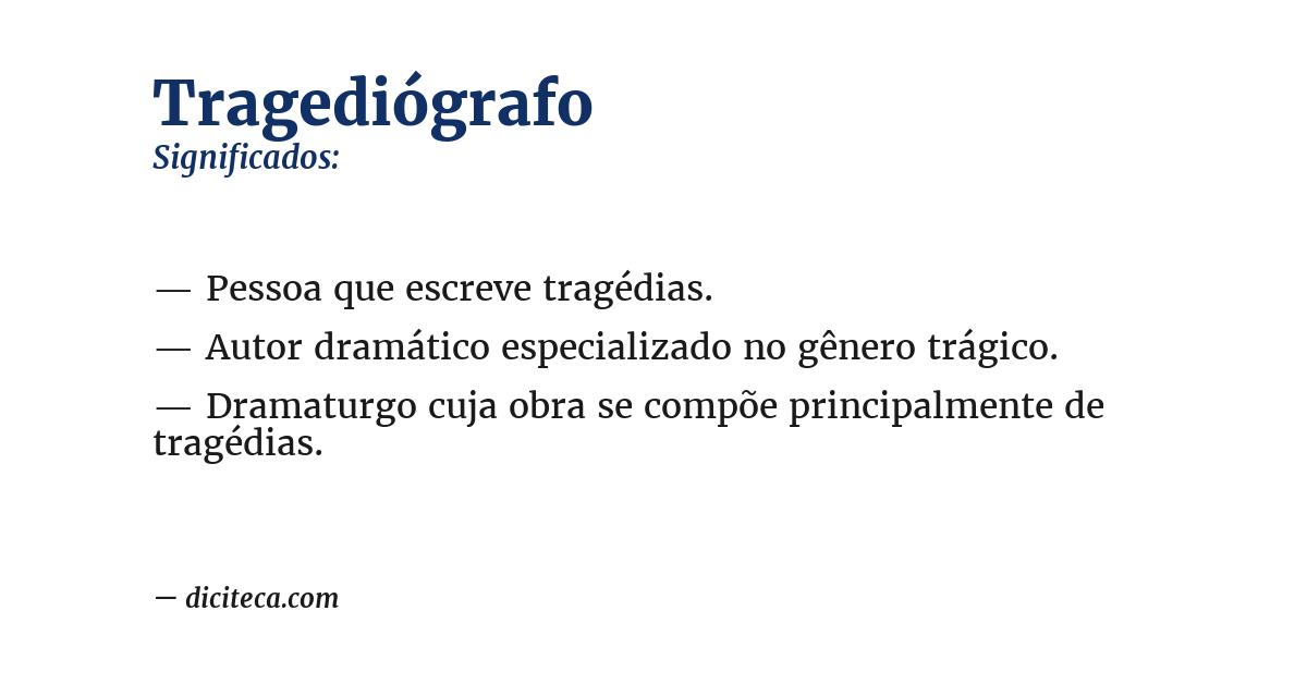 Significado de tragediógrafo