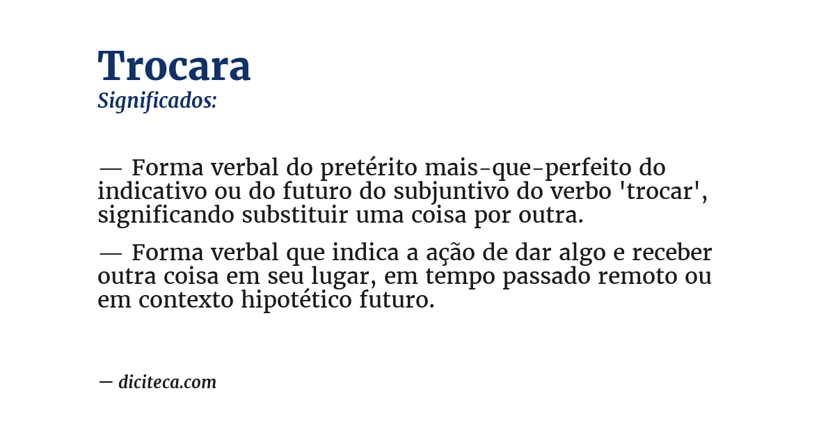 Significado de trocara