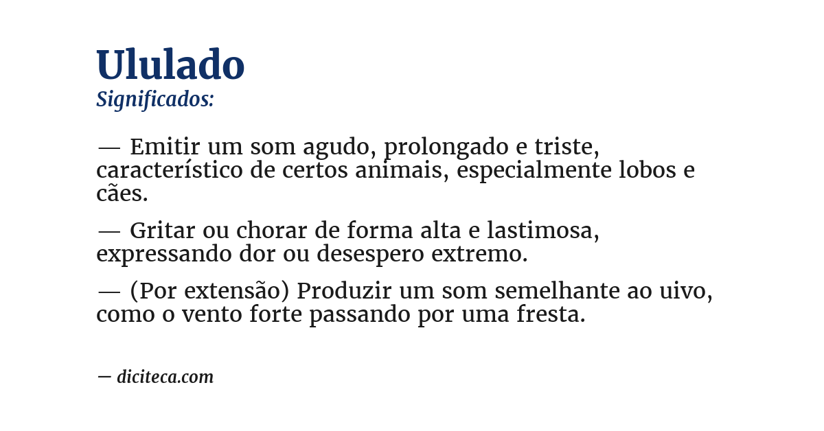 Significado de ululado