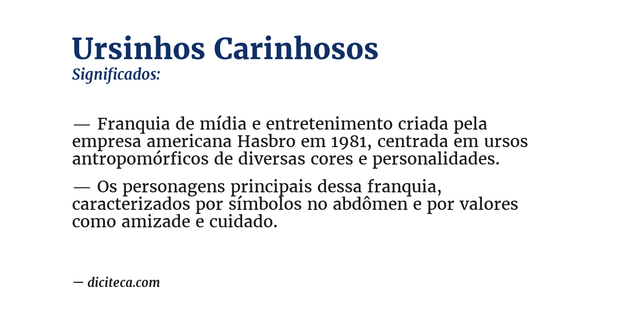Significado de ursinhos carinhosos