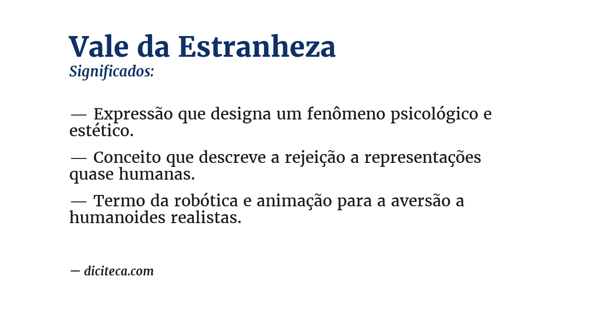 Significado de vale da estranheza