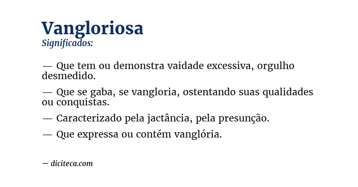 Significado de vangloriosa