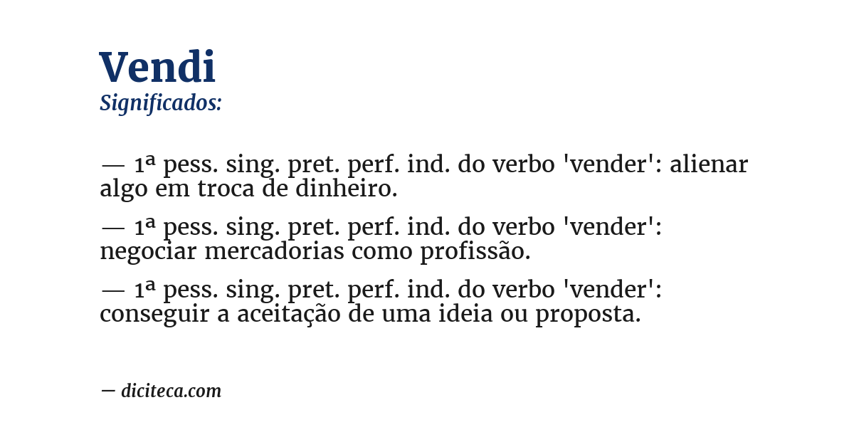 Significado de vendi