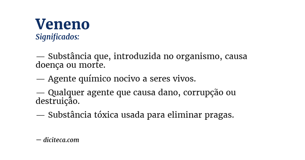 Significado de veneno