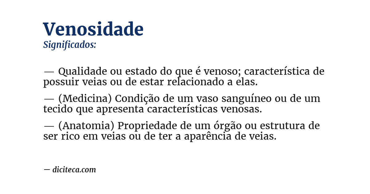Significado de venosidade