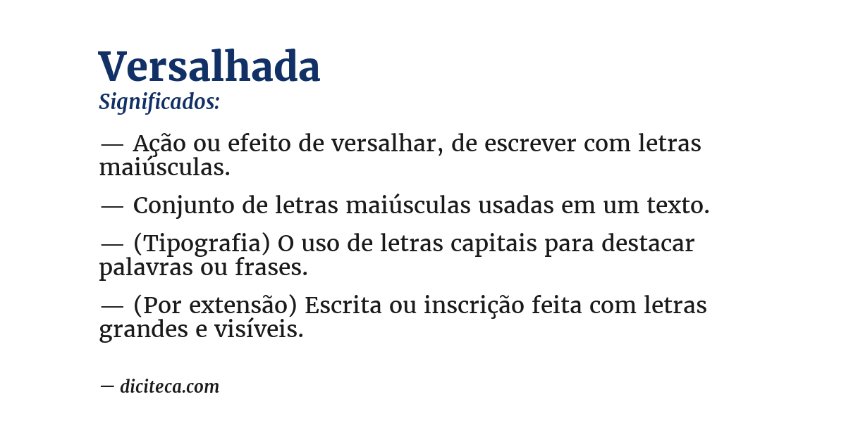 Significado de versalhada