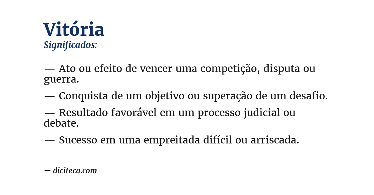 Significado de vitória