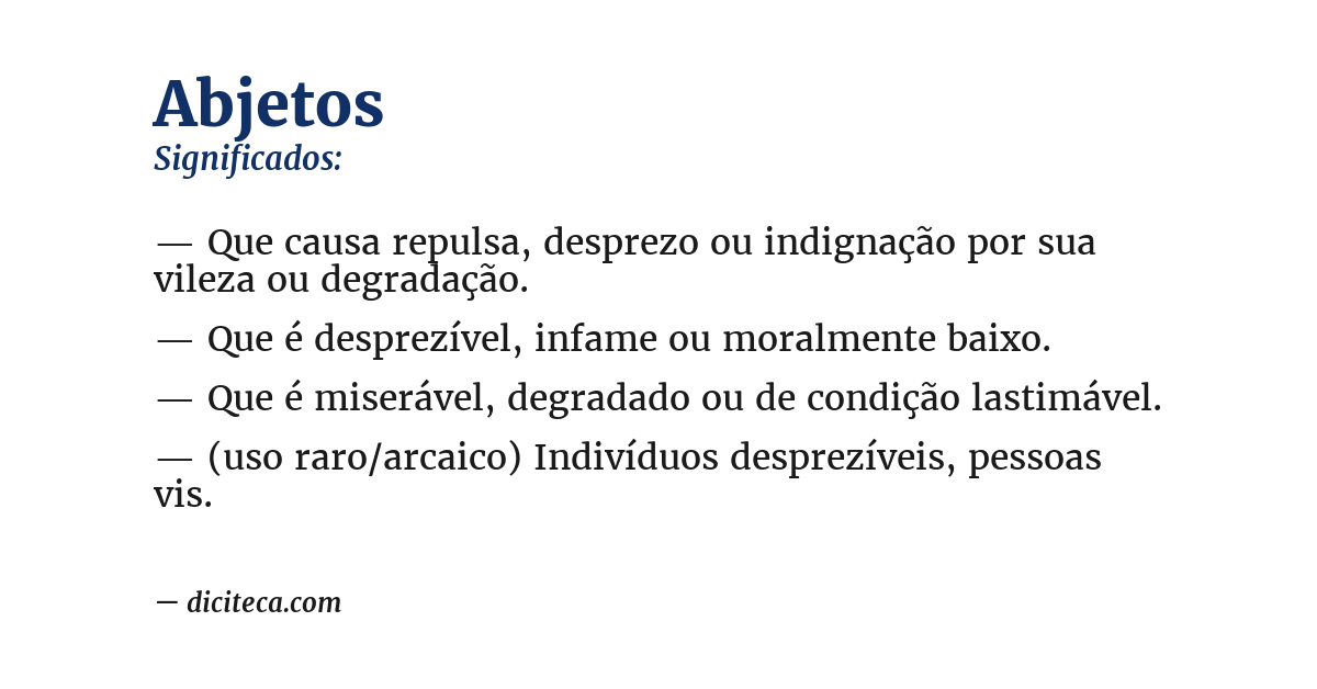 Significado de abjetos