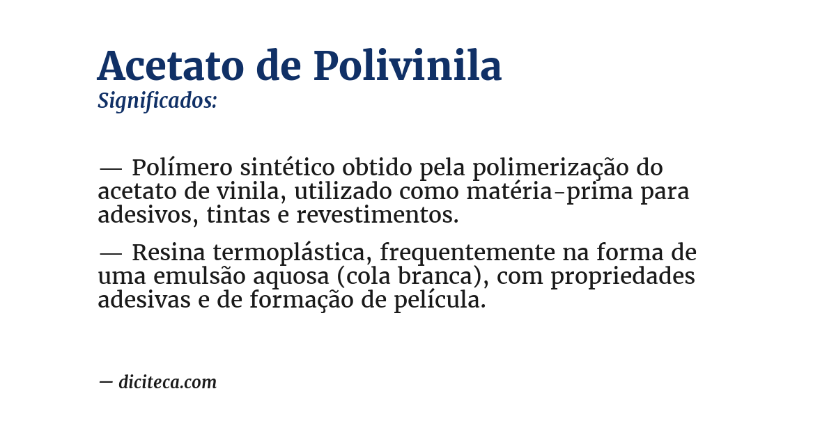 Significado de acetato de polivinila