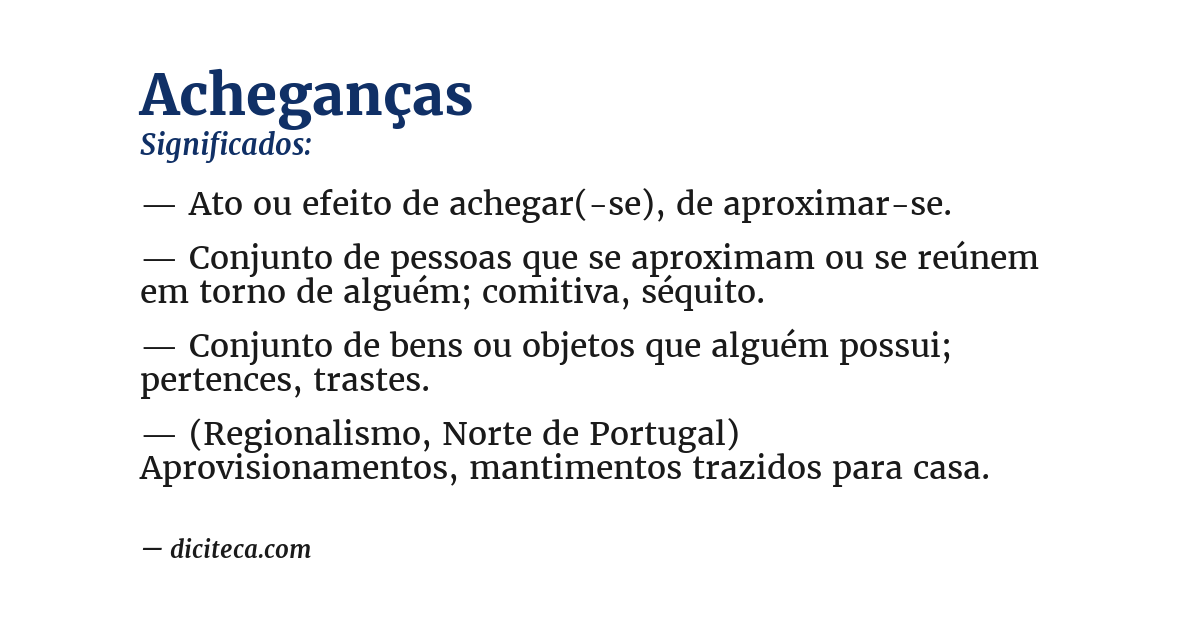 Significado de acheganças