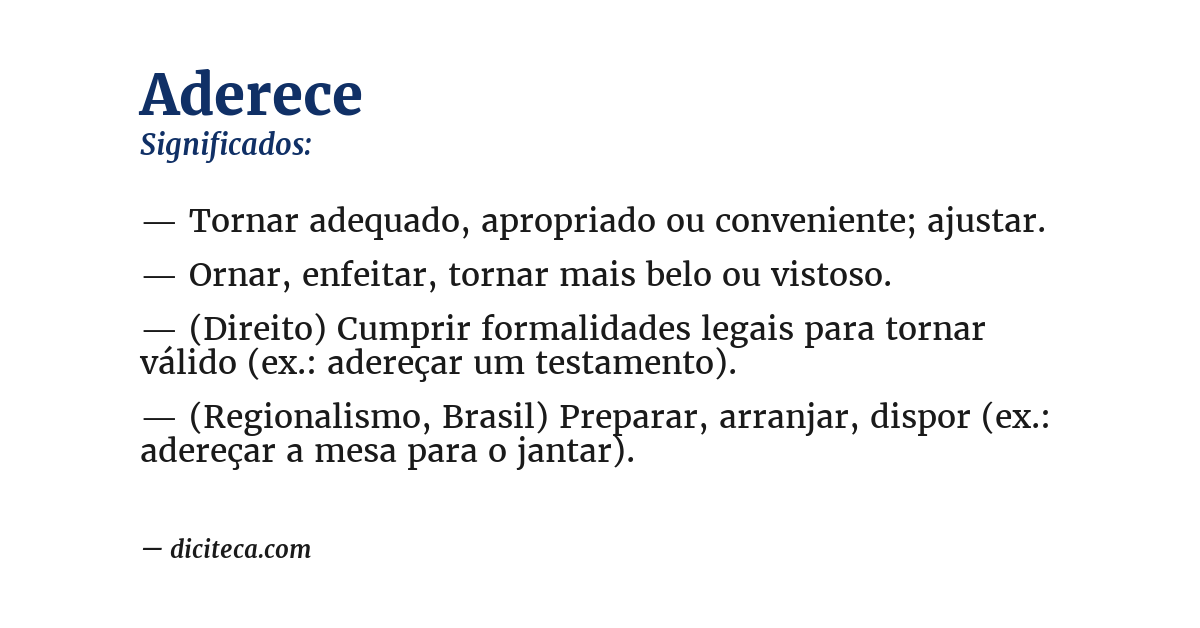 Significado de aderece