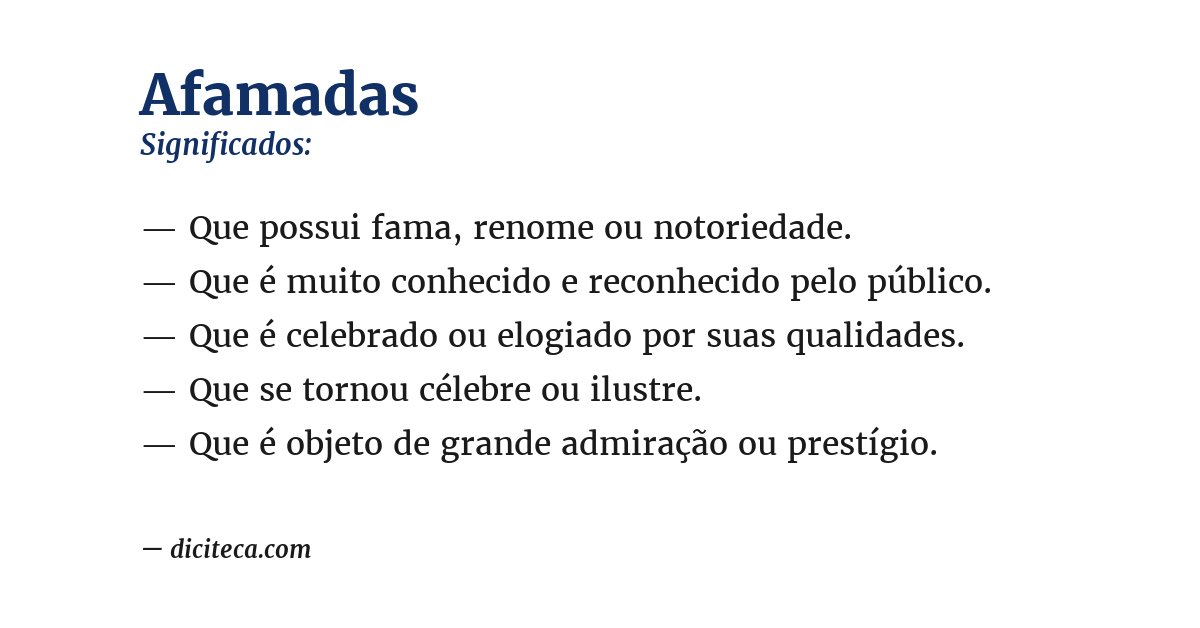 Significado de afamadas