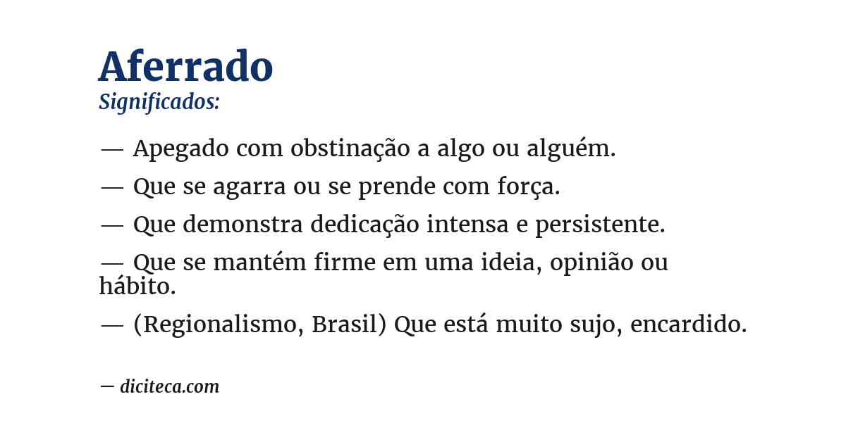 Significado de aferrado
