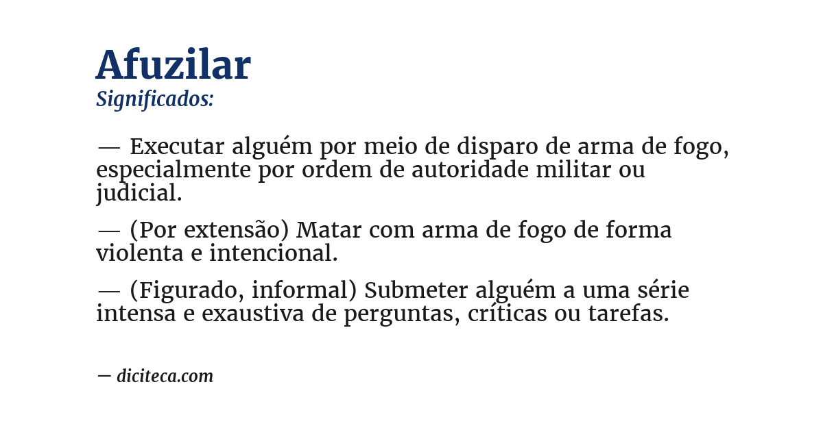 Significado de afuzilar