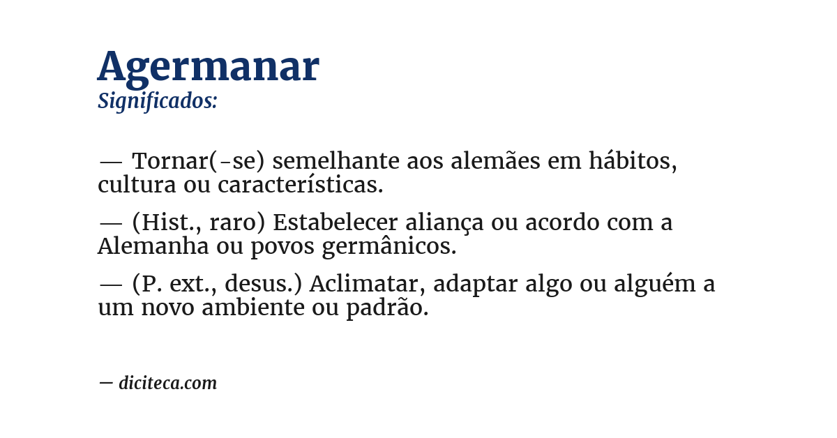 Significado de agermanar