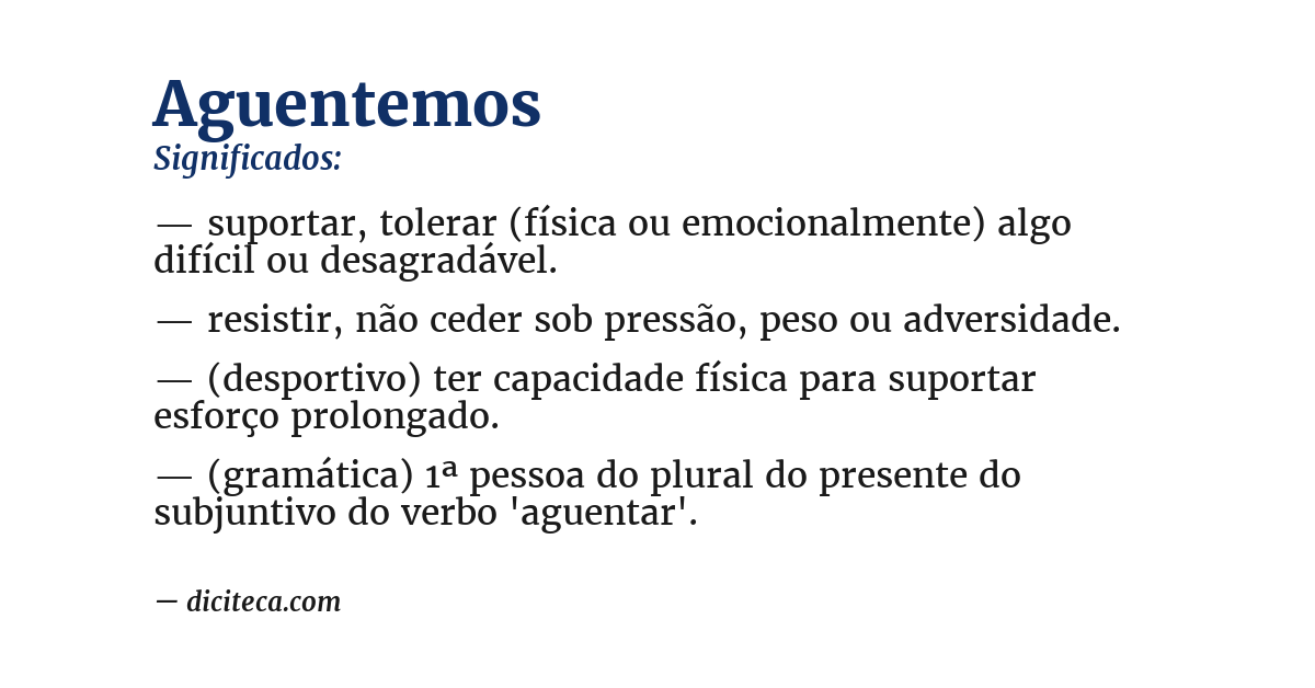 Significado de aguentemos
