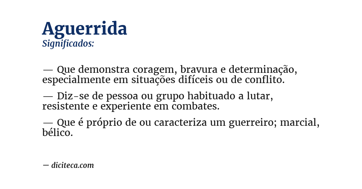 Significado de aguerrida