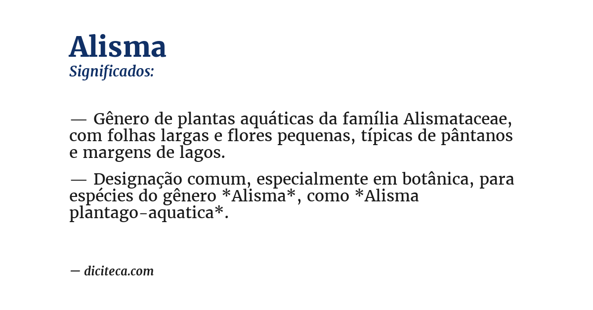 Significado de alisma