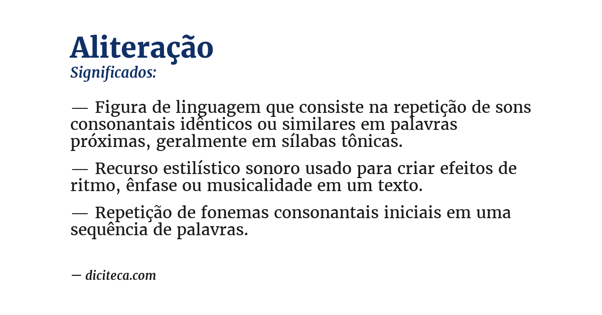 Significado de aliteração