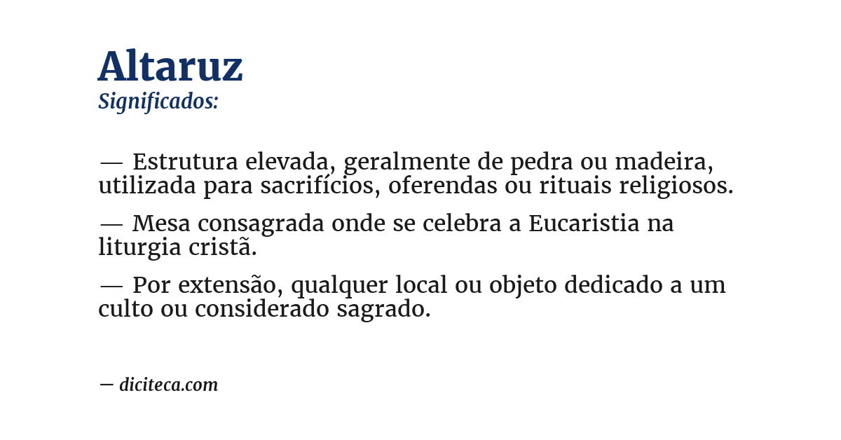 Significado de altaruz