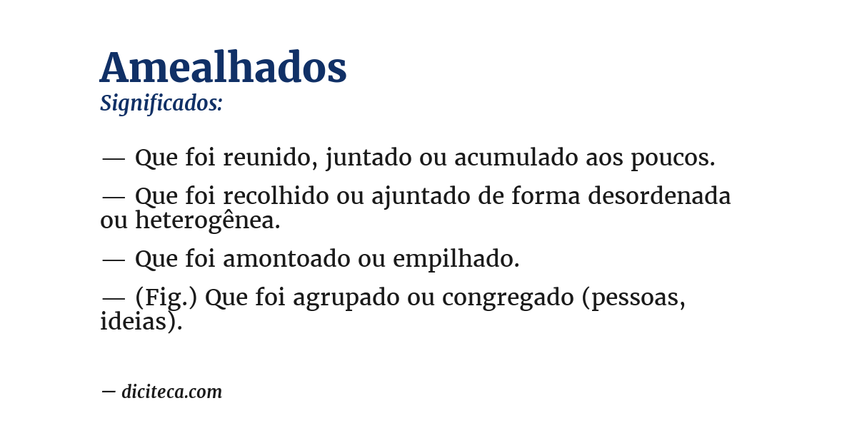 Significado de amealhados