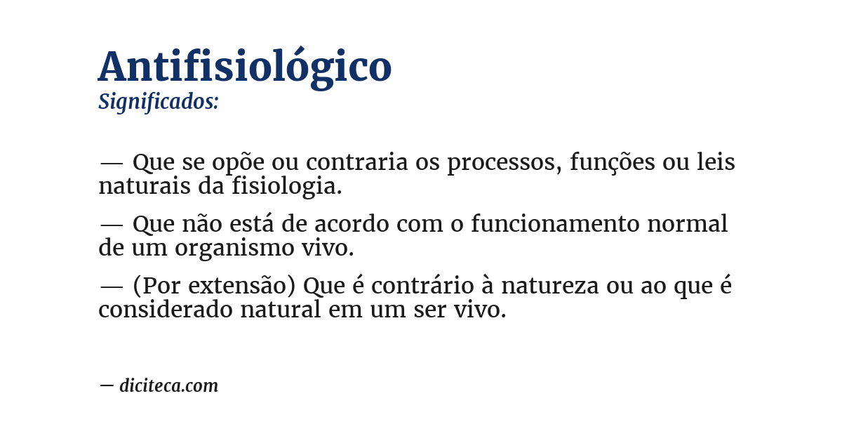 Significado de antifisiológico