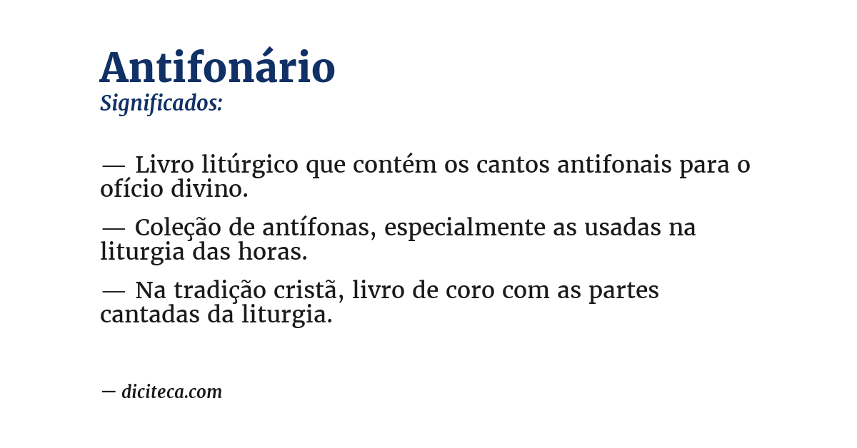 Significado de antifonário