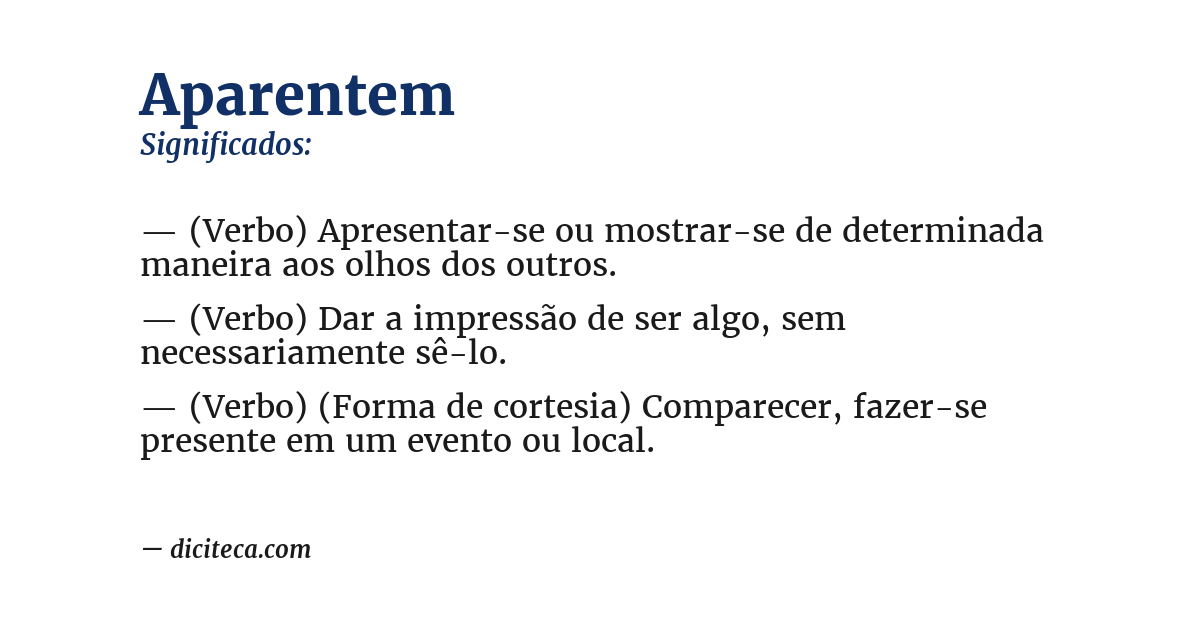 Significado de aparentem