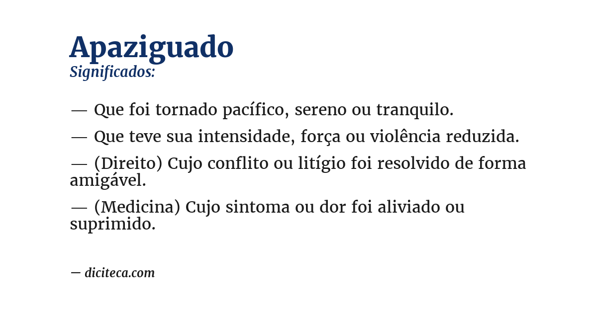 Significado de apaziguado