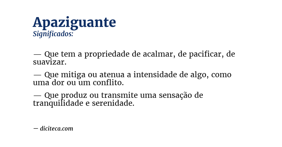 Significado de apaziguante