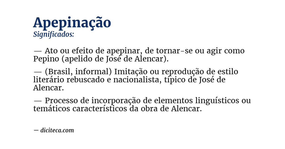 Significado de apepinação