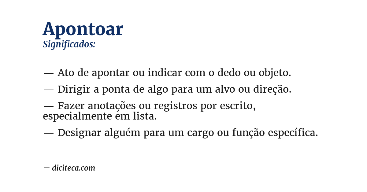 Significado de apontoar