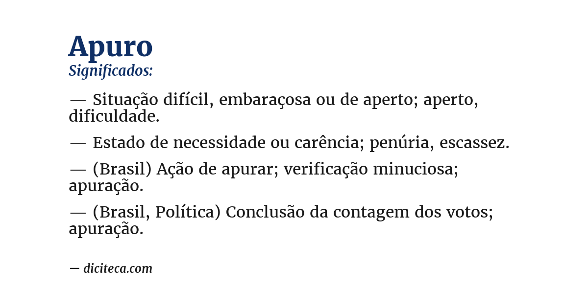 Significado de apuro