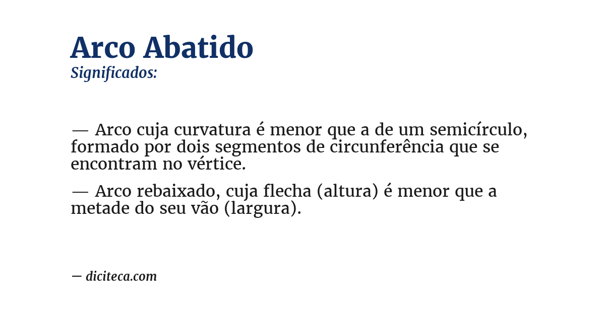 Significado de arco abatido