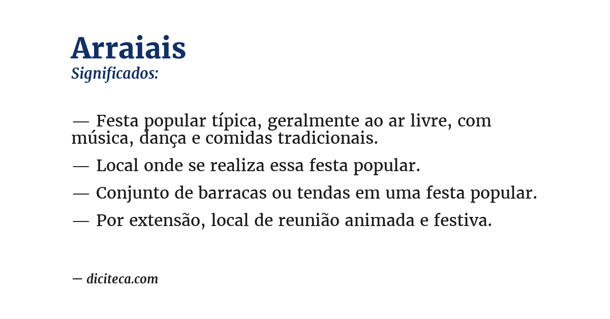 Significado de arraiais
