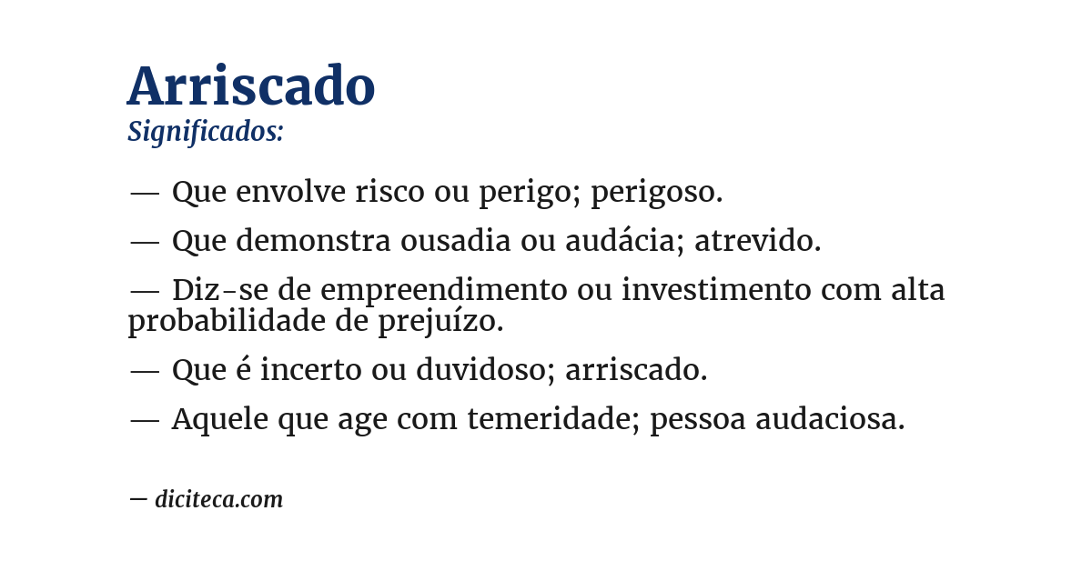 Significado de arriscado