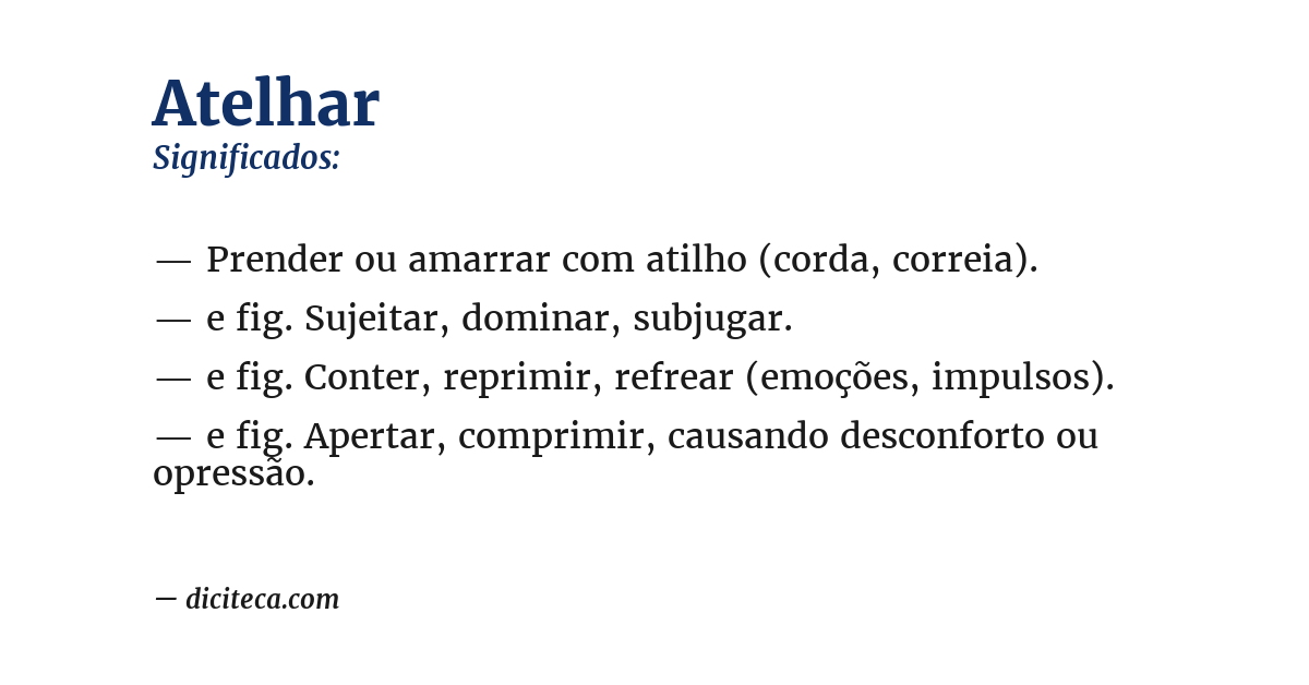 Significado de atelhar