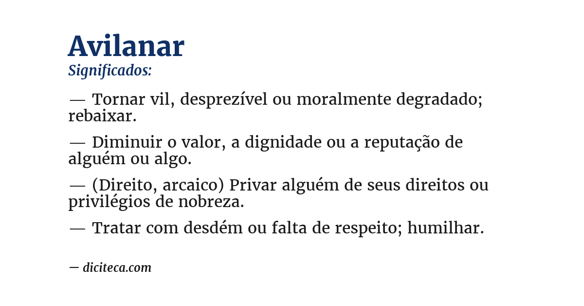 Significado de avilanar