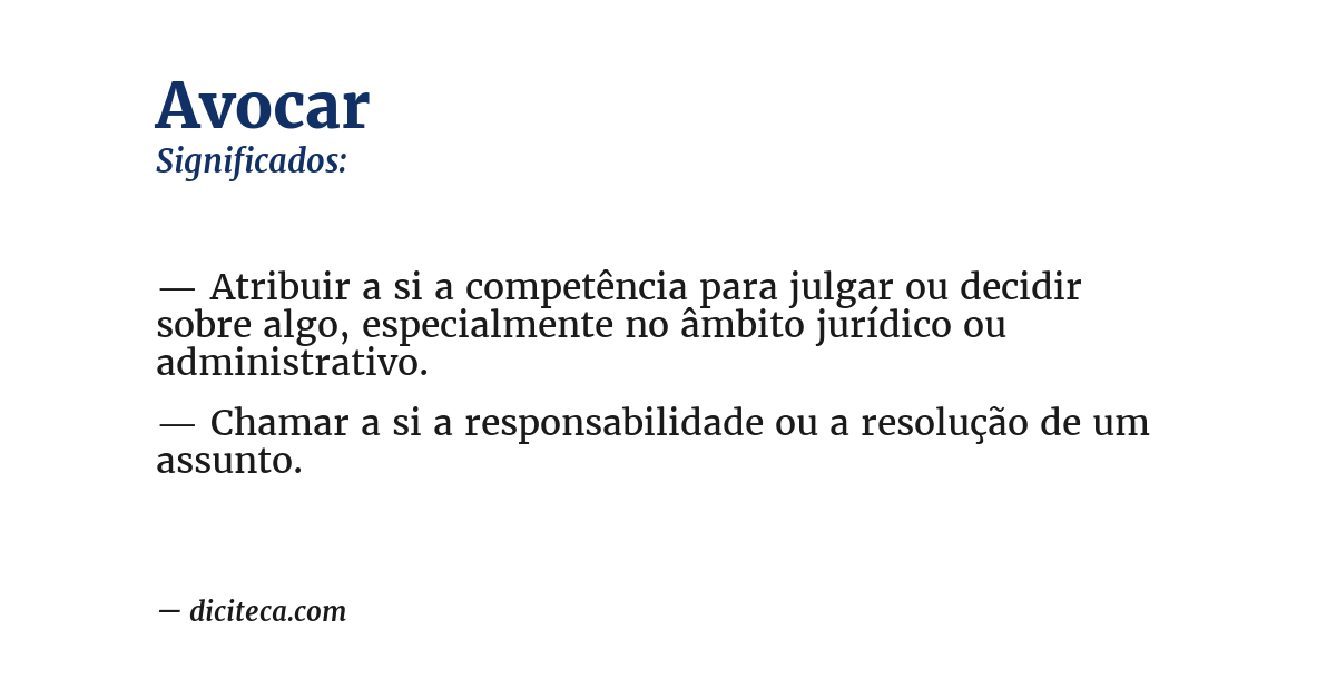 Significado de avocar