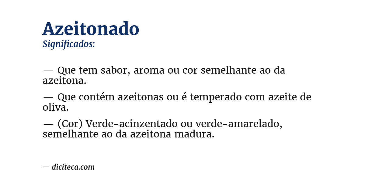 Significado de azeitonado