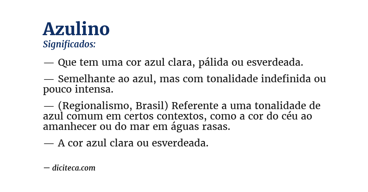 Significado de azulino