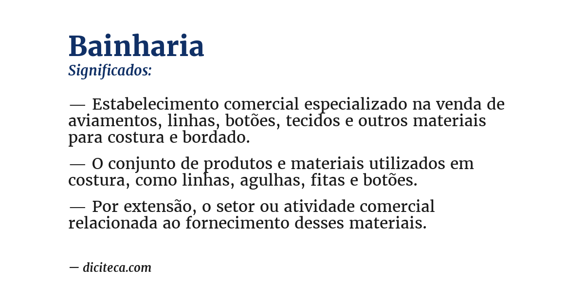 Significado de bainharia